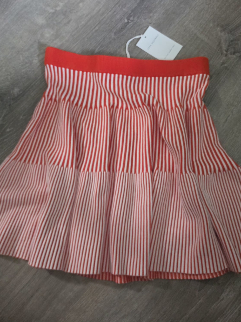 Women's Red and White Striped A-Line Skirt